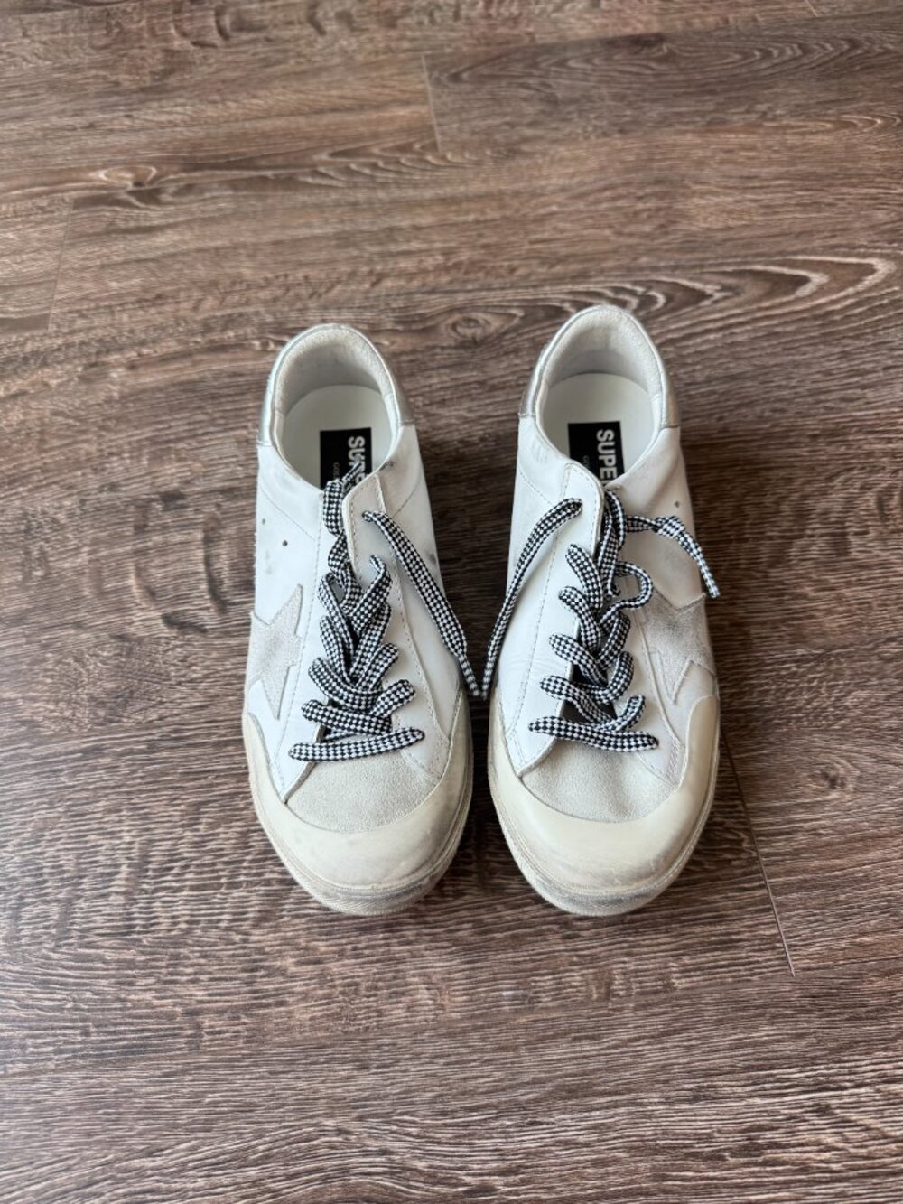 Golden Goose Super-Star White Silver Sneakers Size 40 - Picture 3 of 11